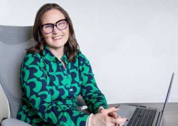 Kathleen Oberneder at a desk